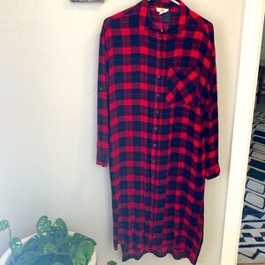 Plaid cardigan or Dress